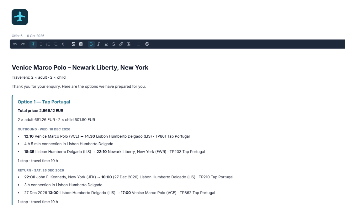The client offer in the agency's design